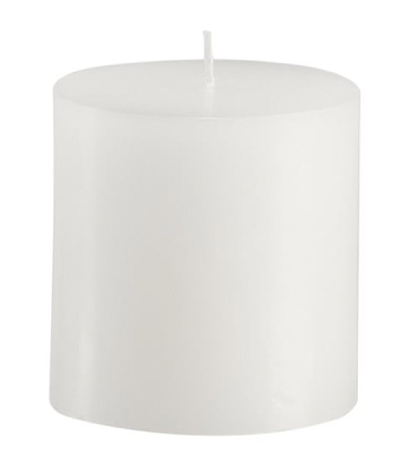 pottery barn white 3x3 unscented wax pillar candles