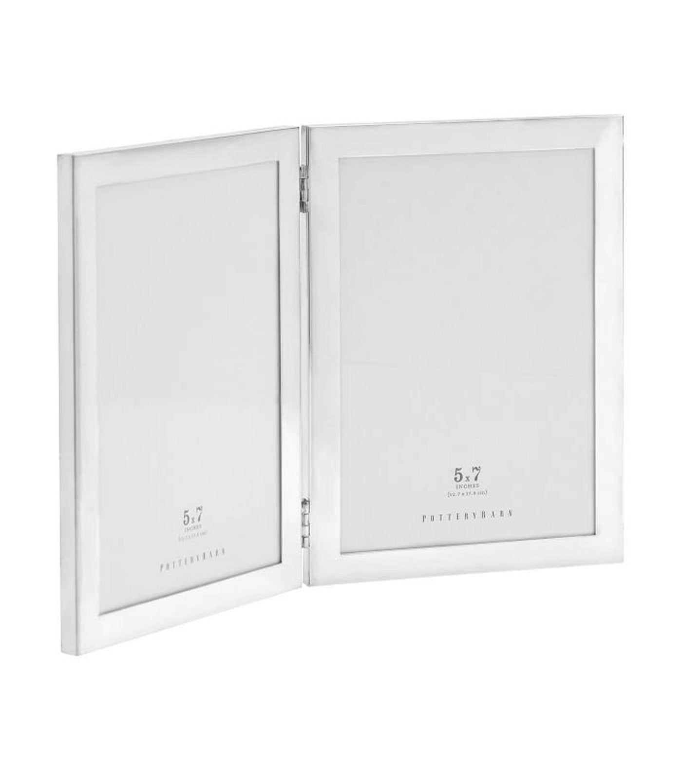 pottery barn hinged 5x7 modern silver personalized frames