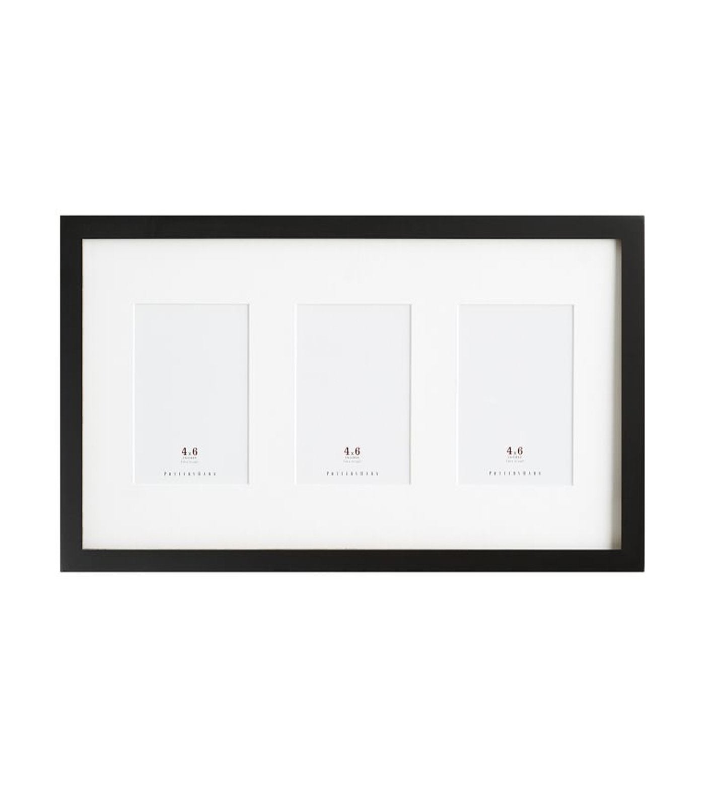 pottery barn black wood gallery 3-opening frame
