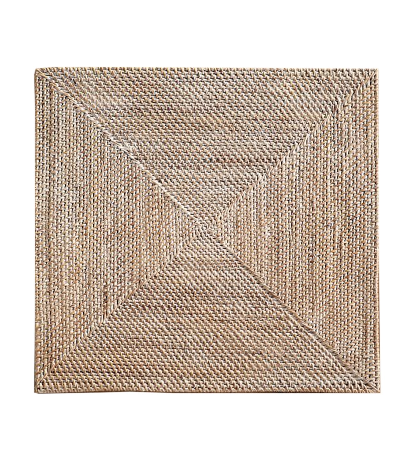pottery barn tava natural handwoven rattan square placemat