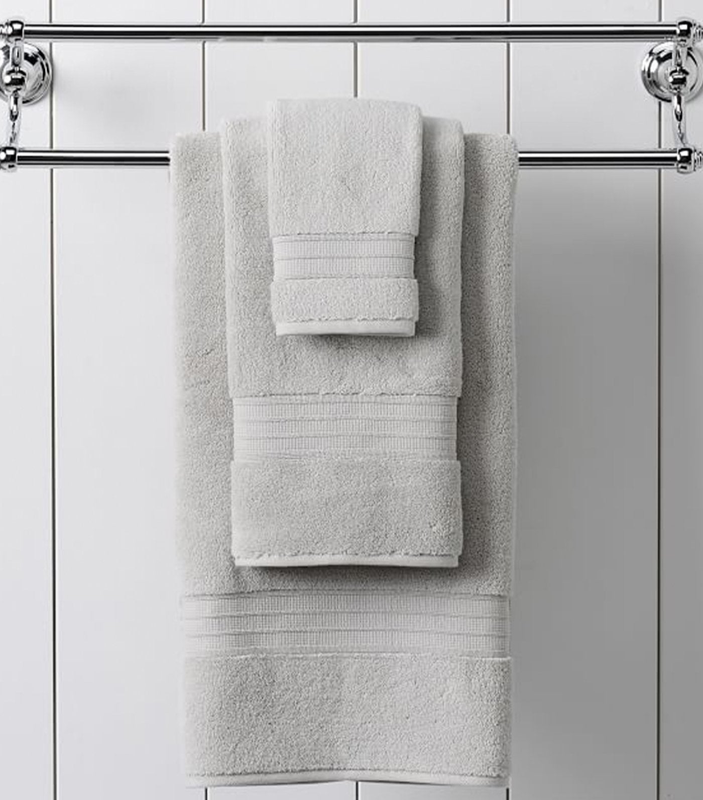 pottery barn gray mist hydrocotton organic quick-dry towel