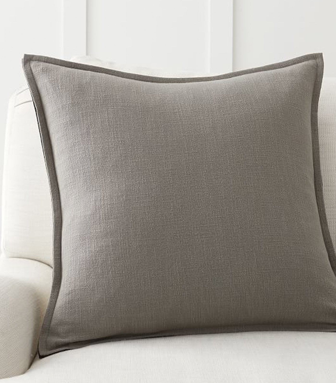 pottery barn organic gray/charcoal cotton casual pillow cover