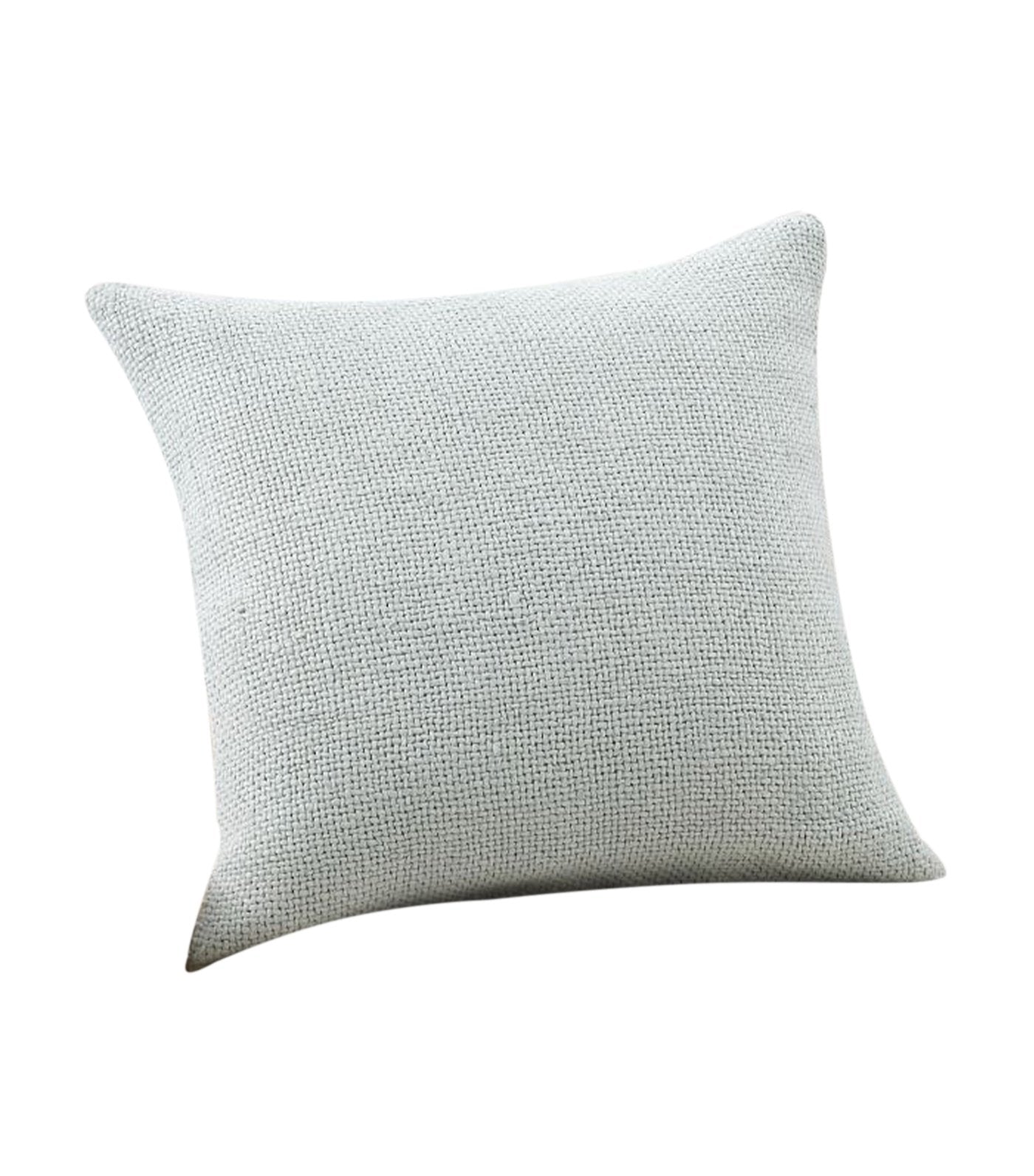 pottery barn faye icey blue linen textured pillow cover