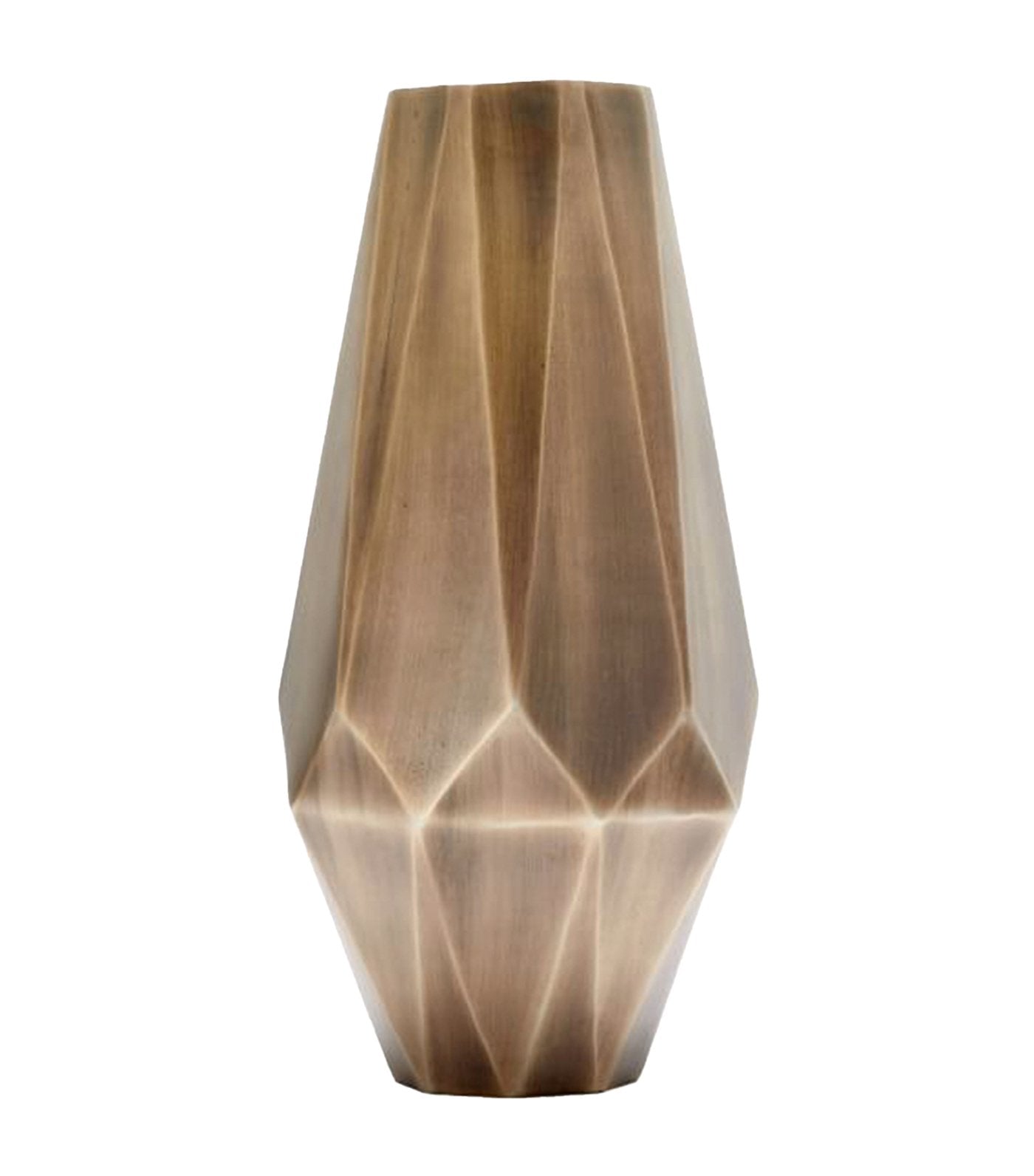 west elm faceted antique brass metal vase