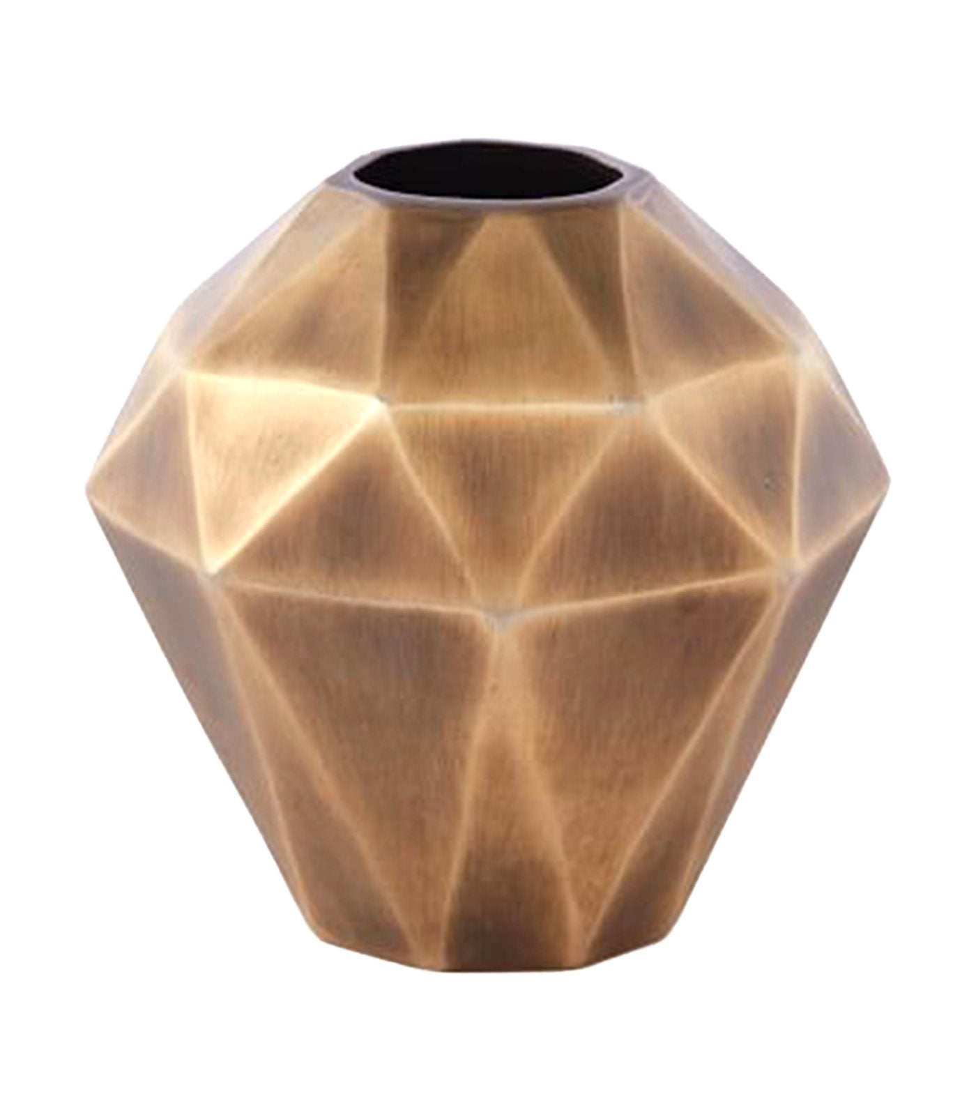west elm faceted antique brass metal vase