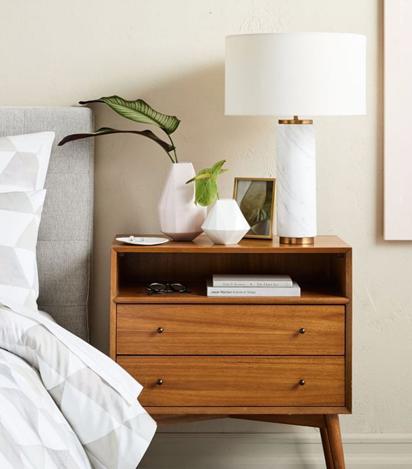 west elm white faceted porcelain vase