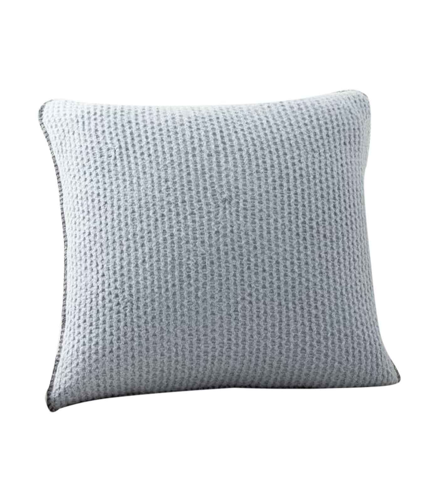pottery barn heathered chambray thermal sherpa back knit pillow cover