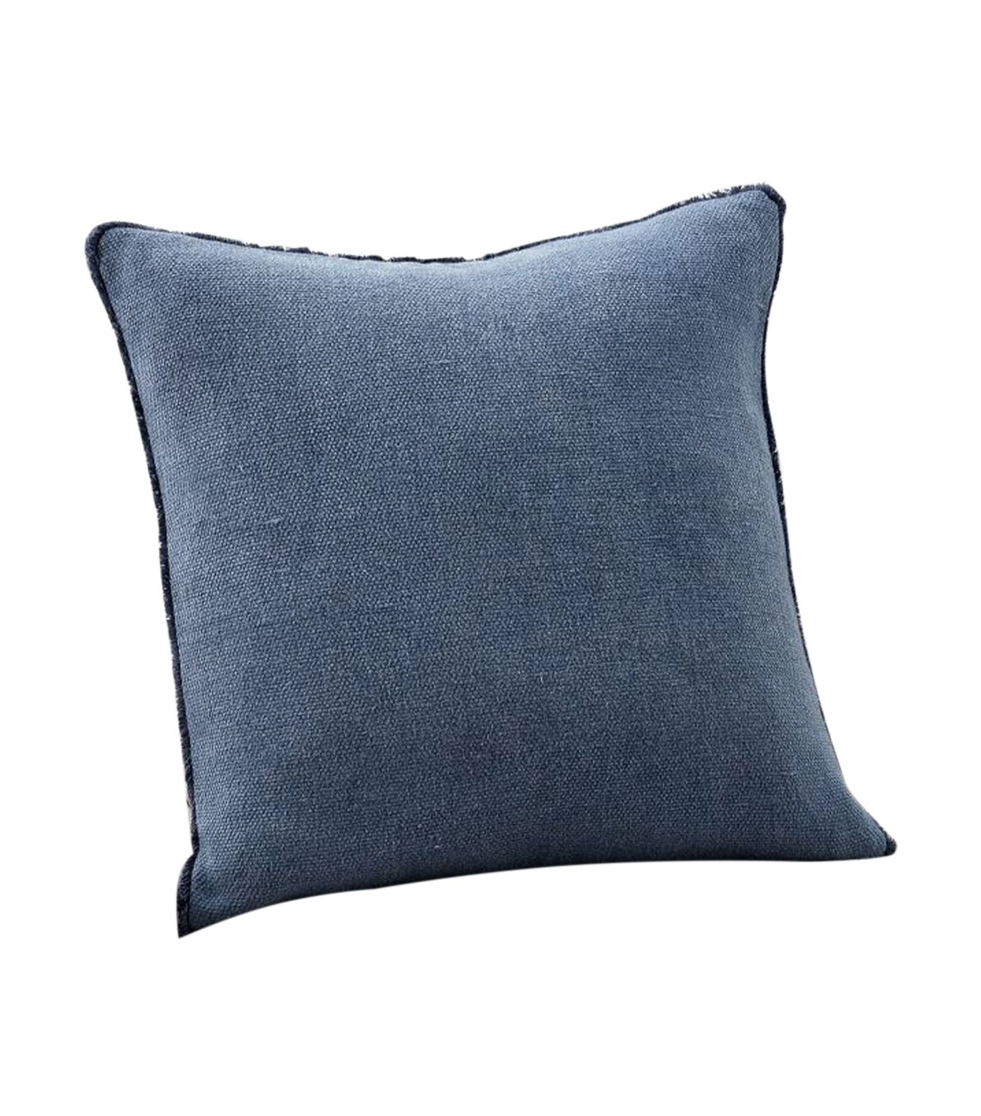 pottery barn willa stormy blue textured fringe pillow cover