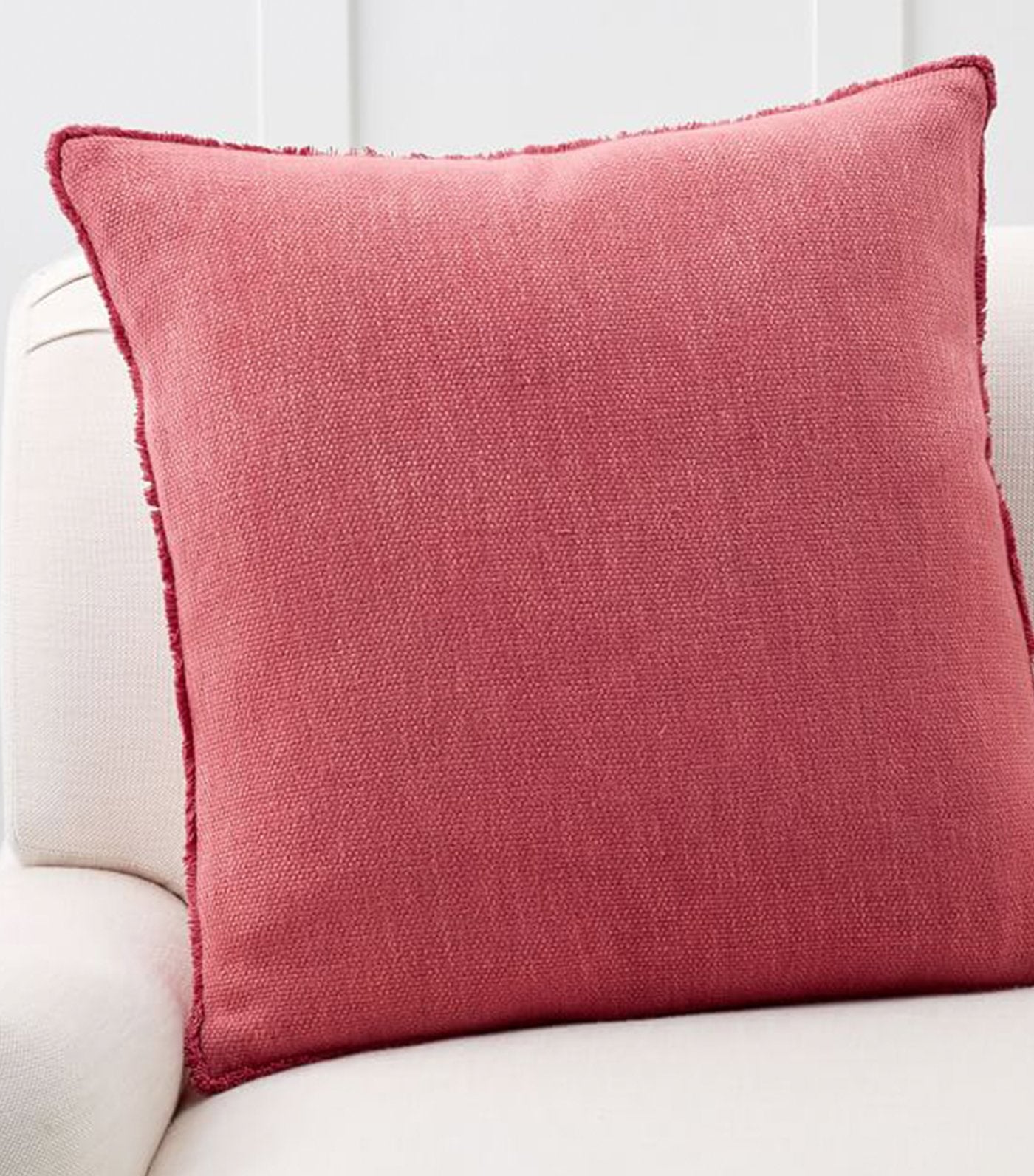pottery barn willa strawberry textured fringe pillow cover