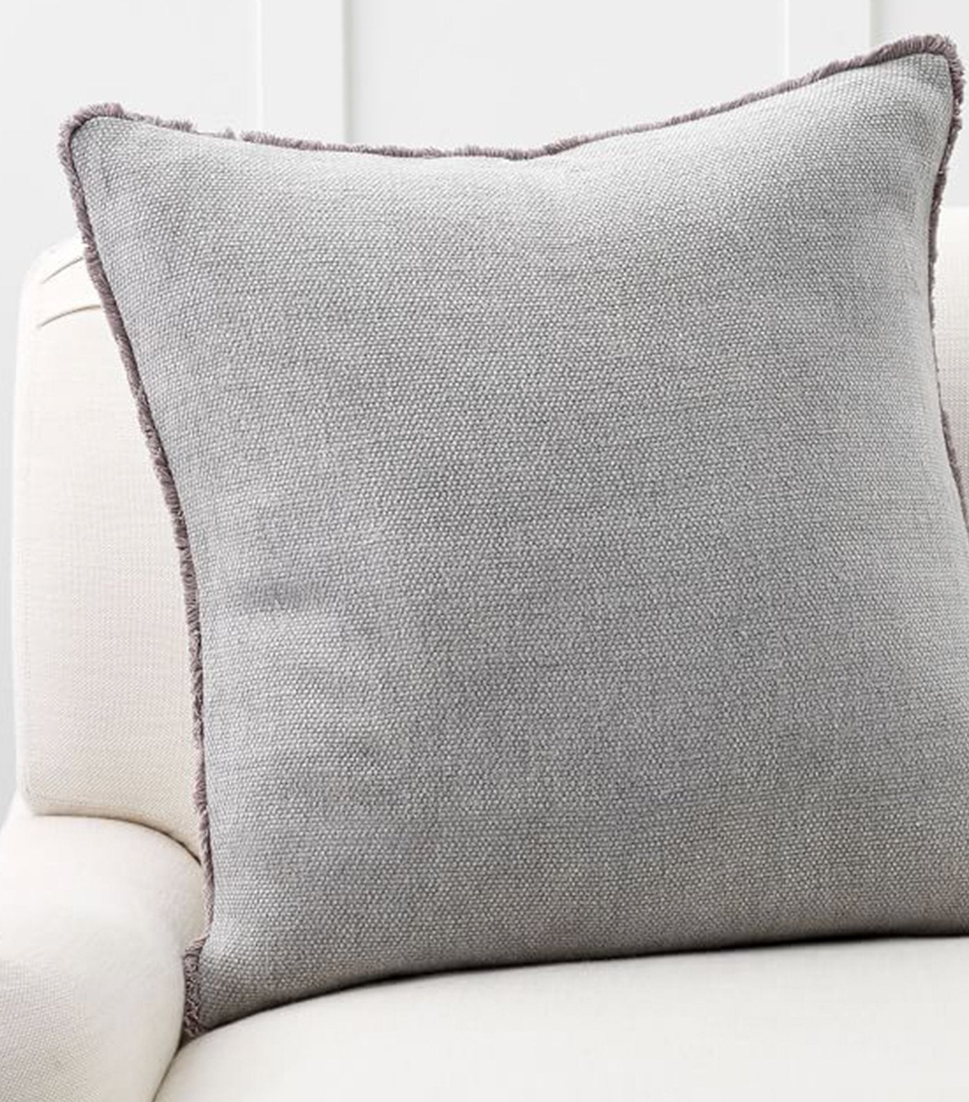 pottery barn willa gray textured fringe pillow cover