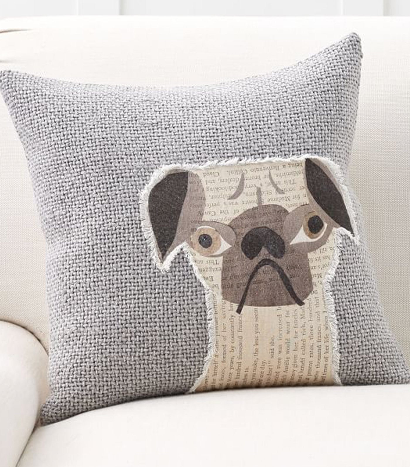 pottery barn rufus applique dog pillow cover
