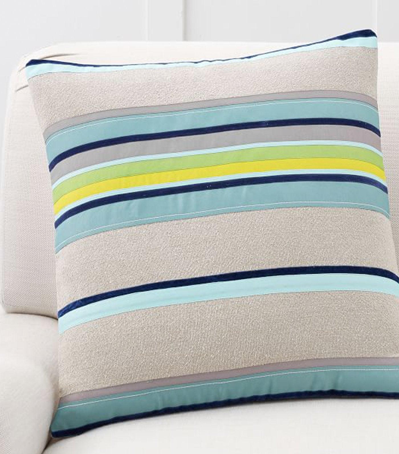 pottery barn velvet ribbon striped pillow cover