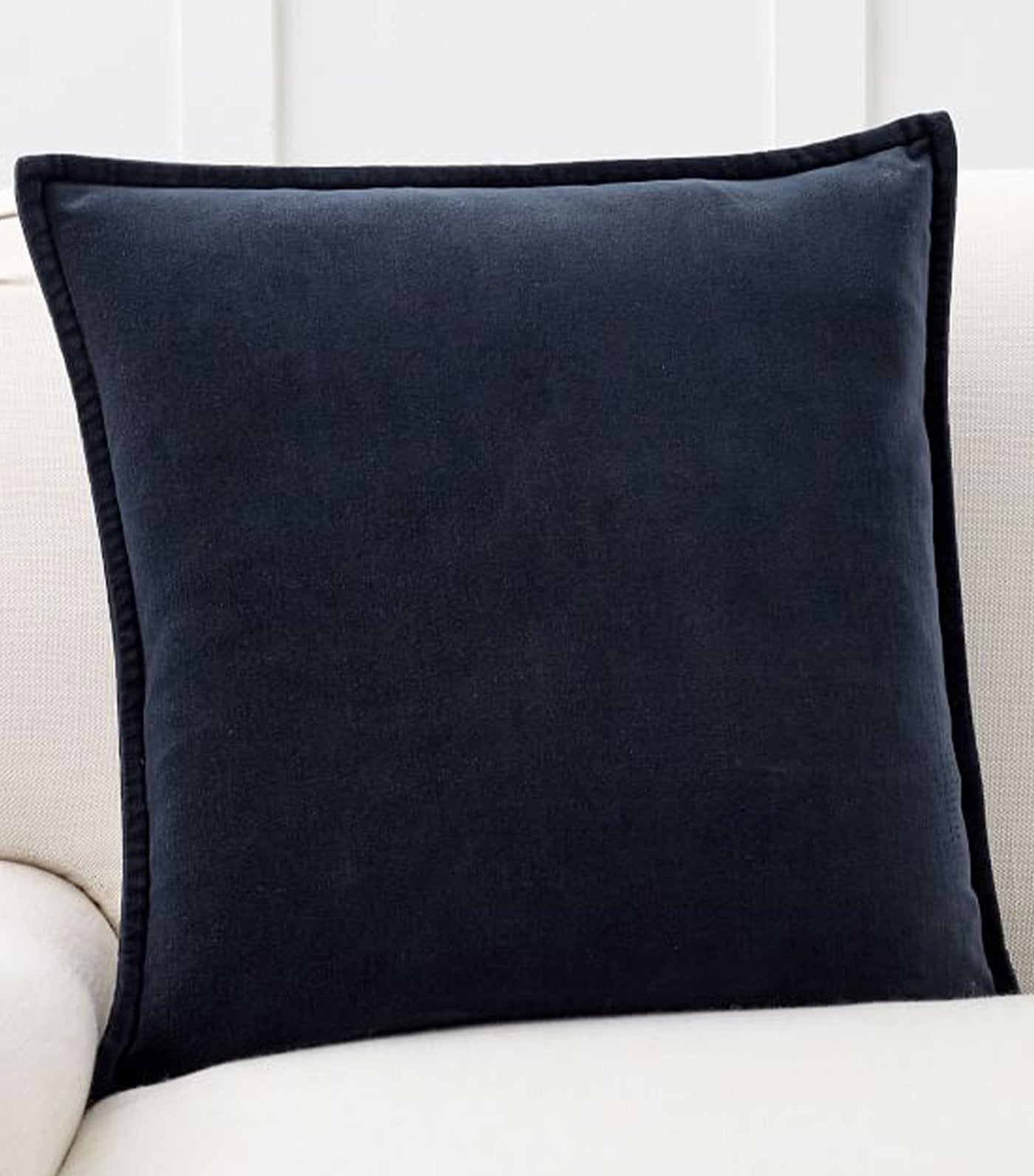 pottery barn midnight blue washed velvet pillow cover