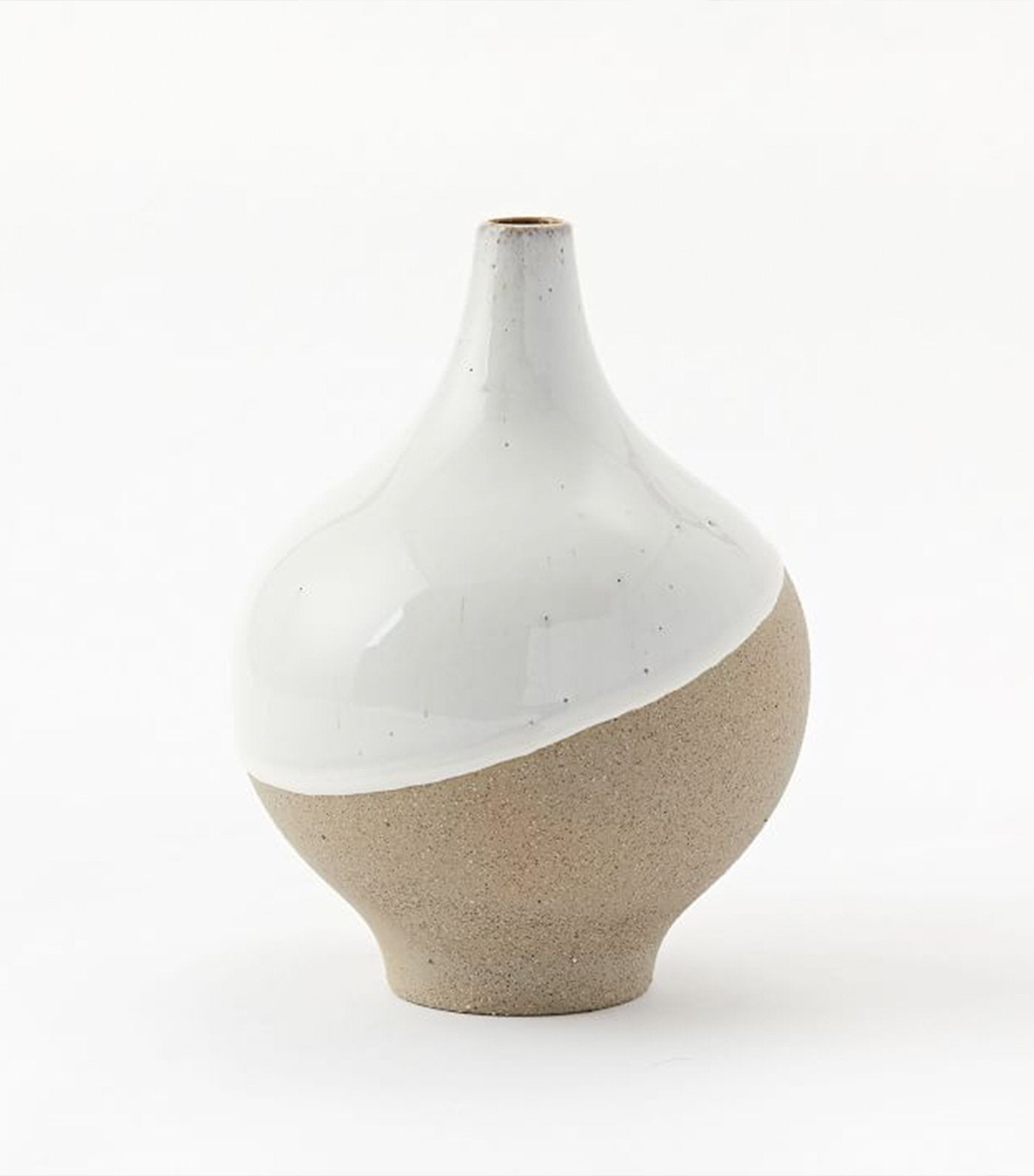 west elm half-dipped stoneware vase