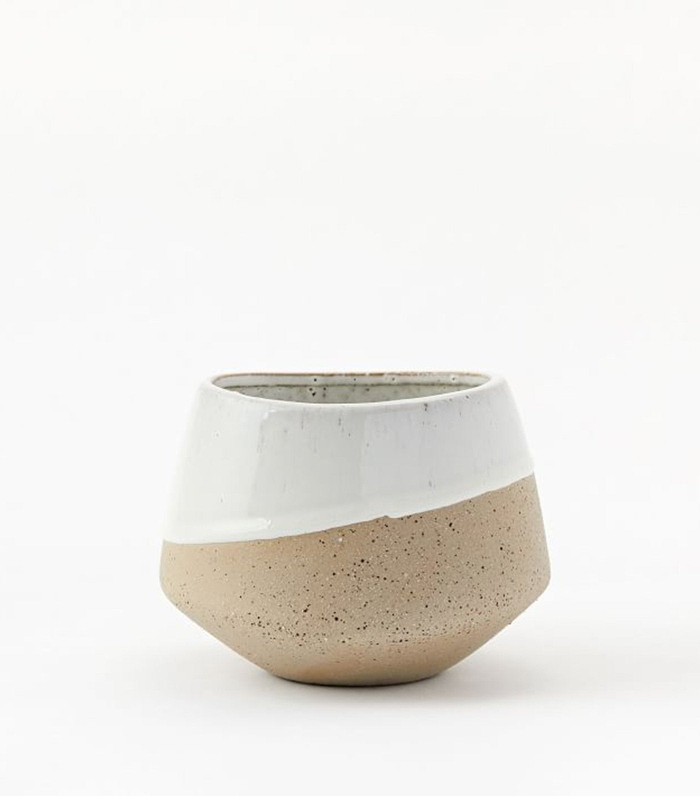 west elm half-dipped stoneware vase