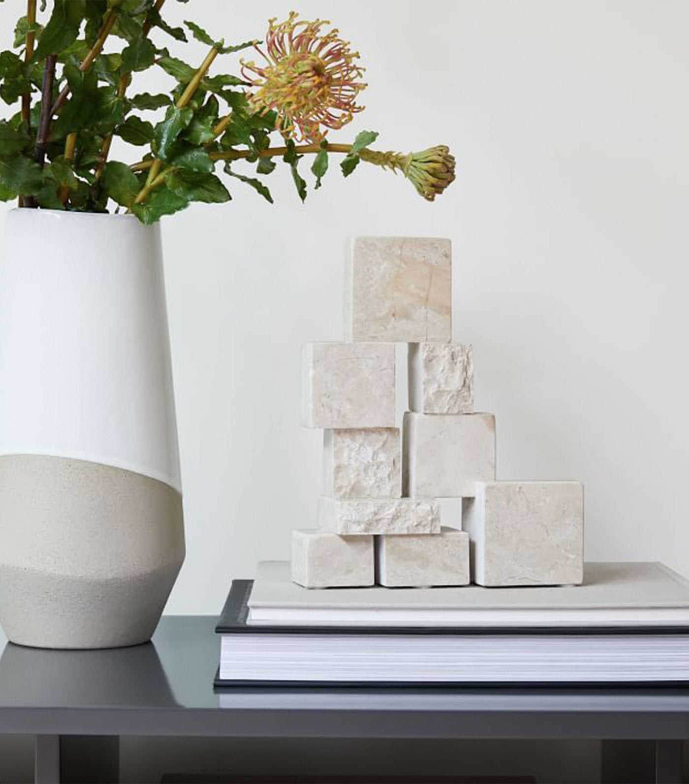 west elm half-dipped stoneware vase