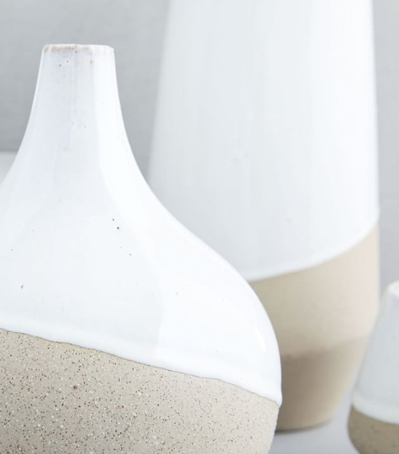 west elm half-dipped stoneware vase