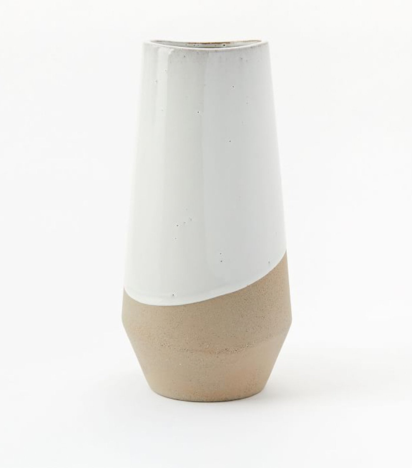 west elm half-dipped stoneware vase
