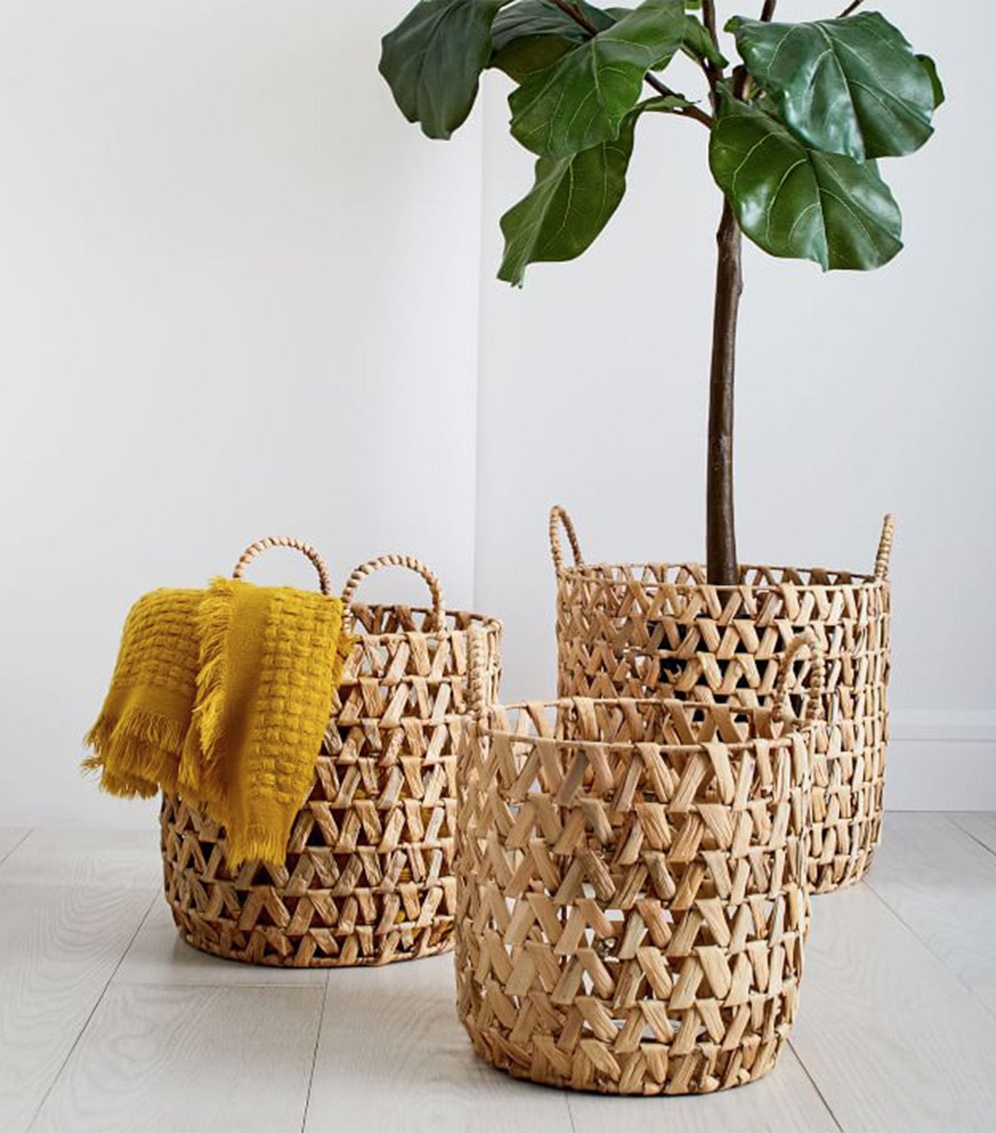 west elm open weave zigzag basket - natural