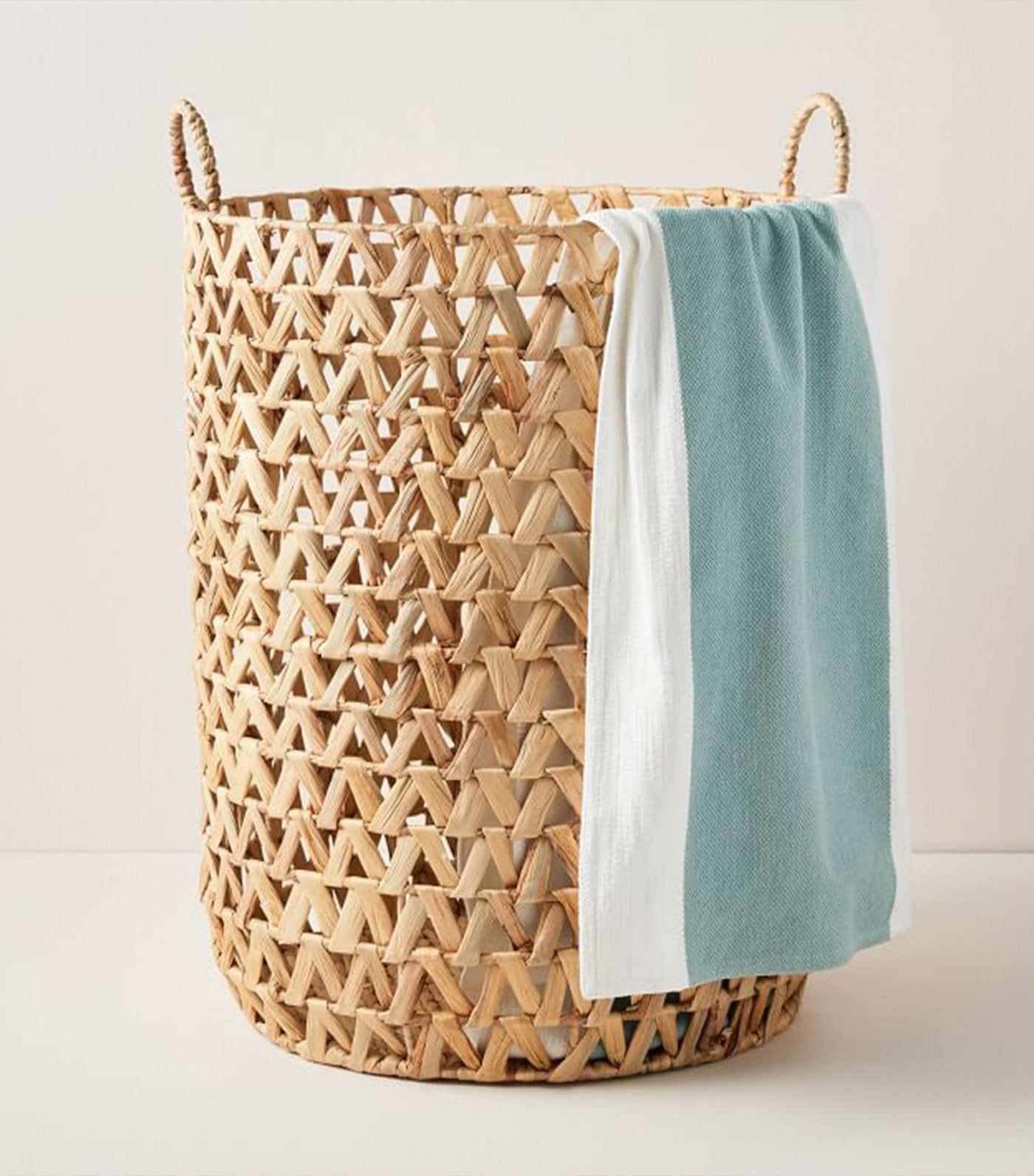 west elm open weave zigzag basket - natural