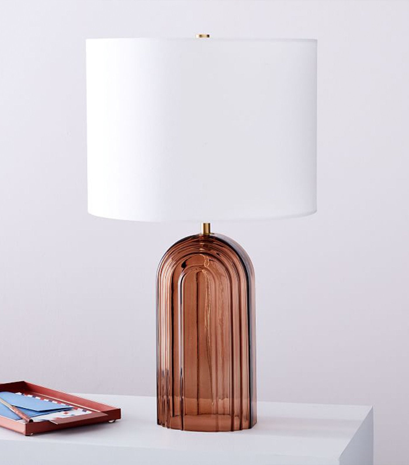 west elm retro glass table lamp - large