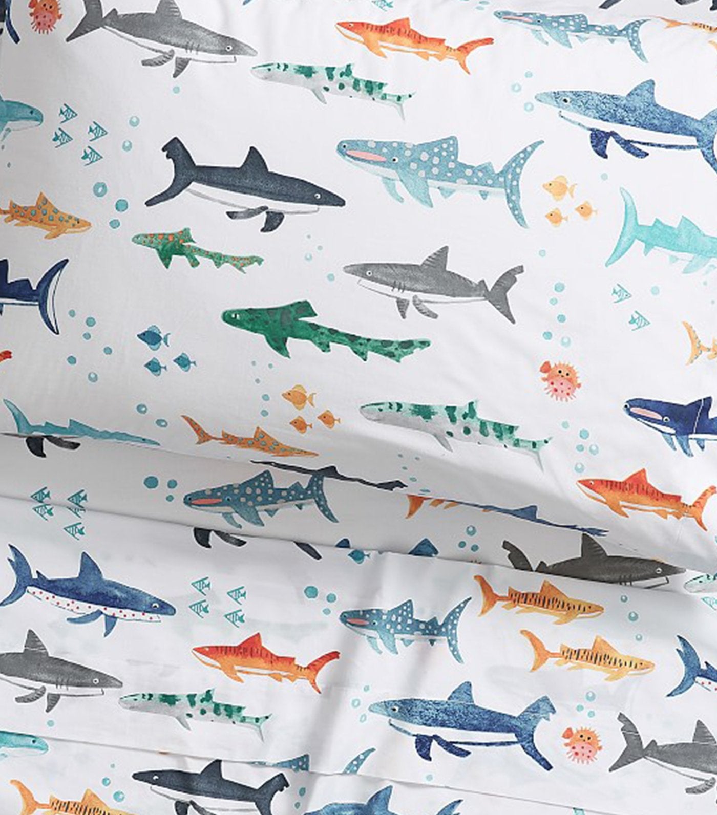pottery barn kids organic shark party sheet set