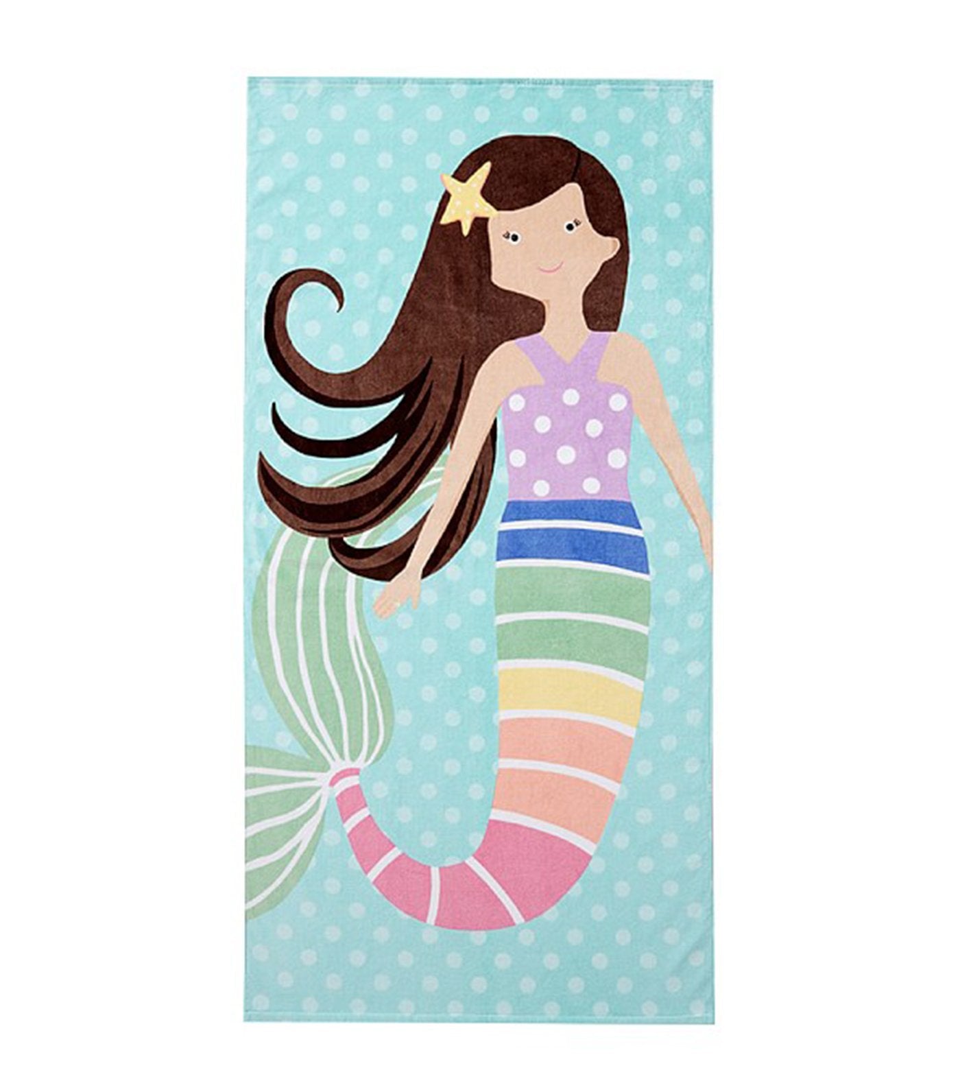 pottery barn kids rainbow mermaid kid beach towel brunette