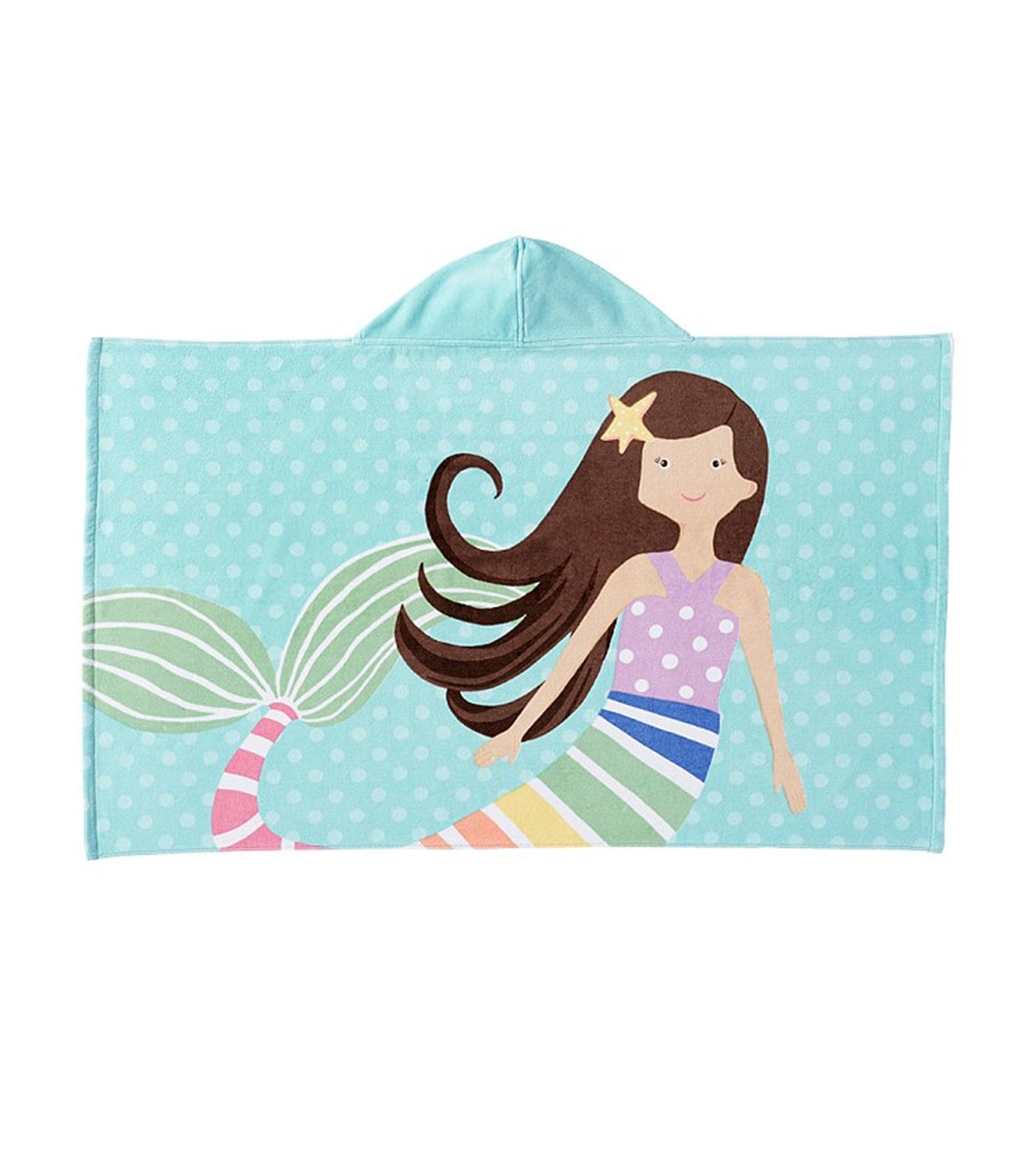 pottery barn kids rainbow mermaid kid beach hooded towel brunette
