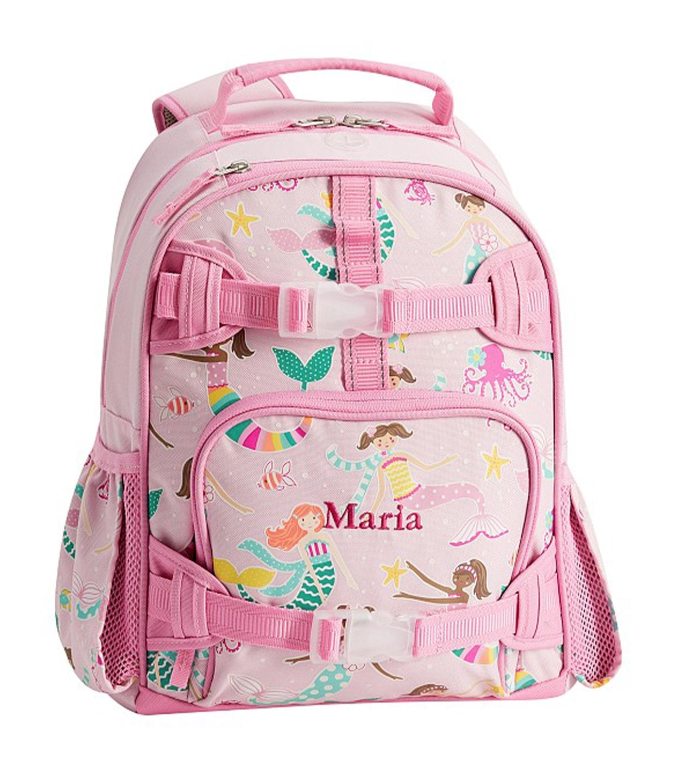 pottery barn kids pink mackenzie mermaid friends glow-in-the-dark backpack small