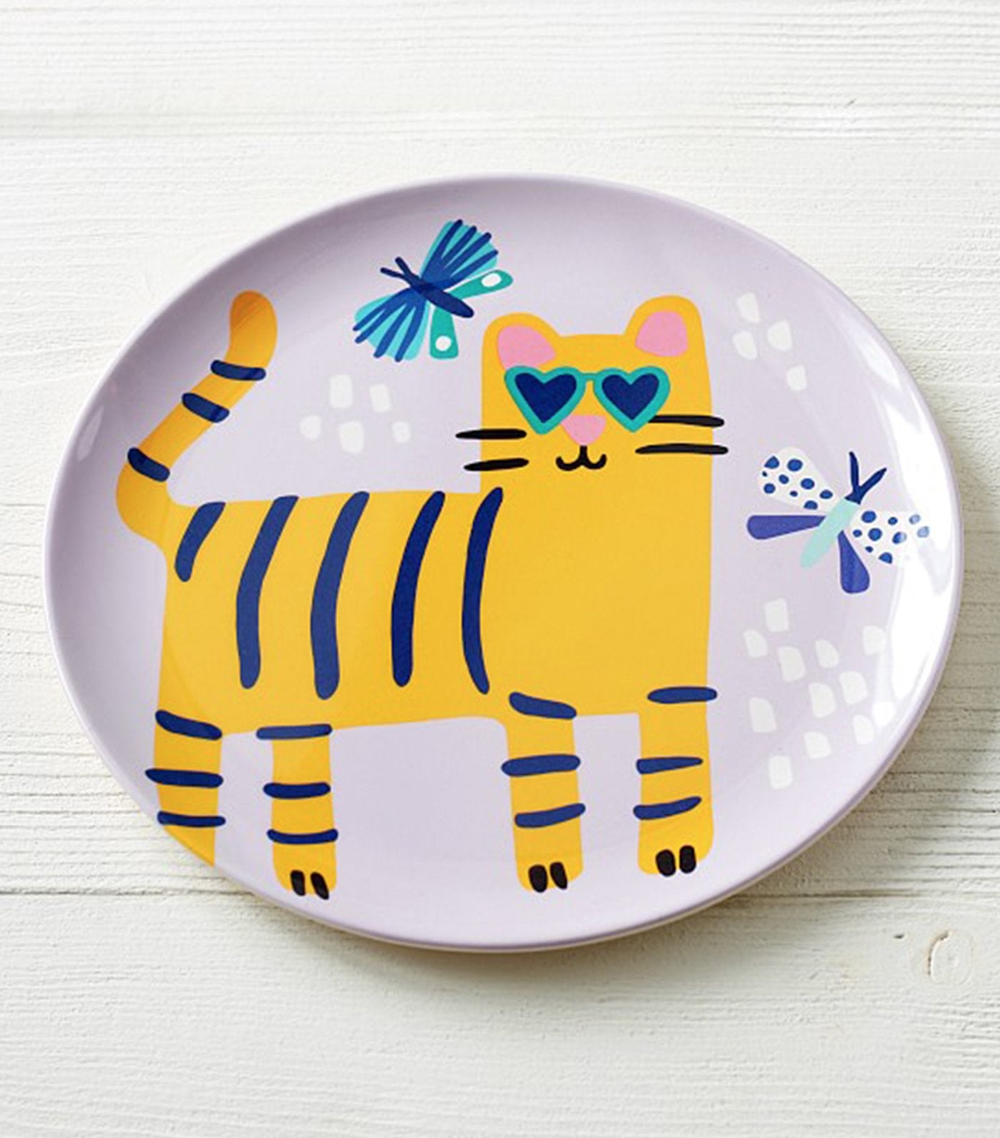 pottery barn kids bamboo cool cat plate