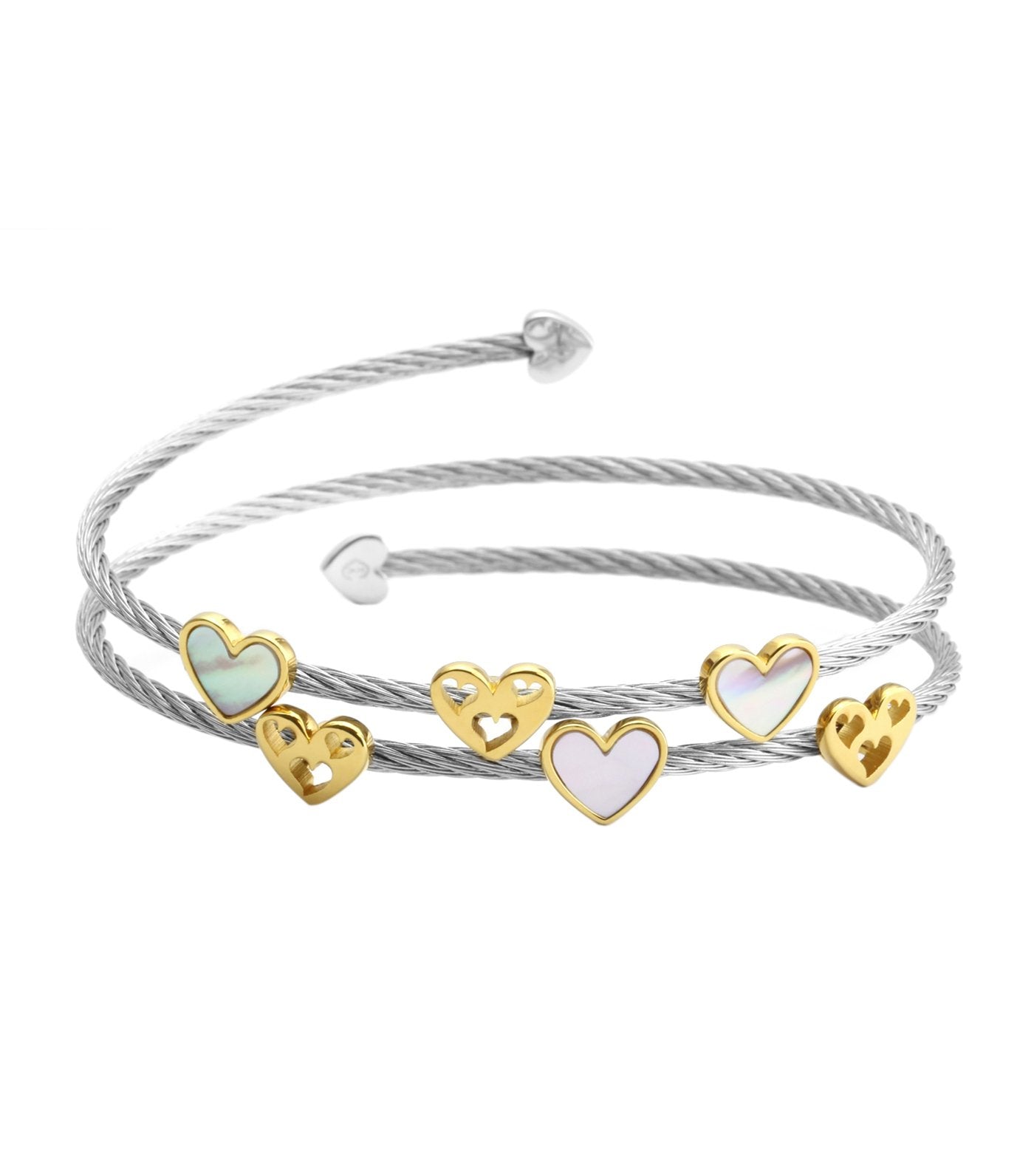 Universal Love Bangle Yellow Gold and Silver