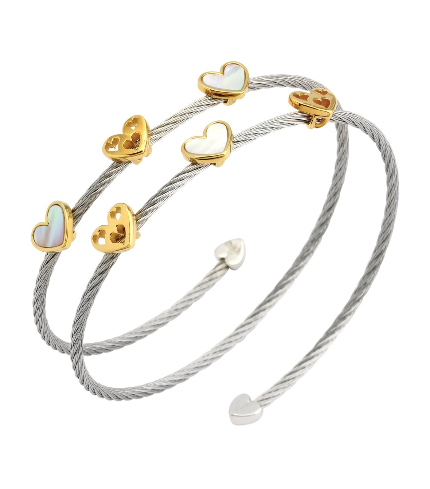 Universal Love Bangle Yellow Gold and Silver