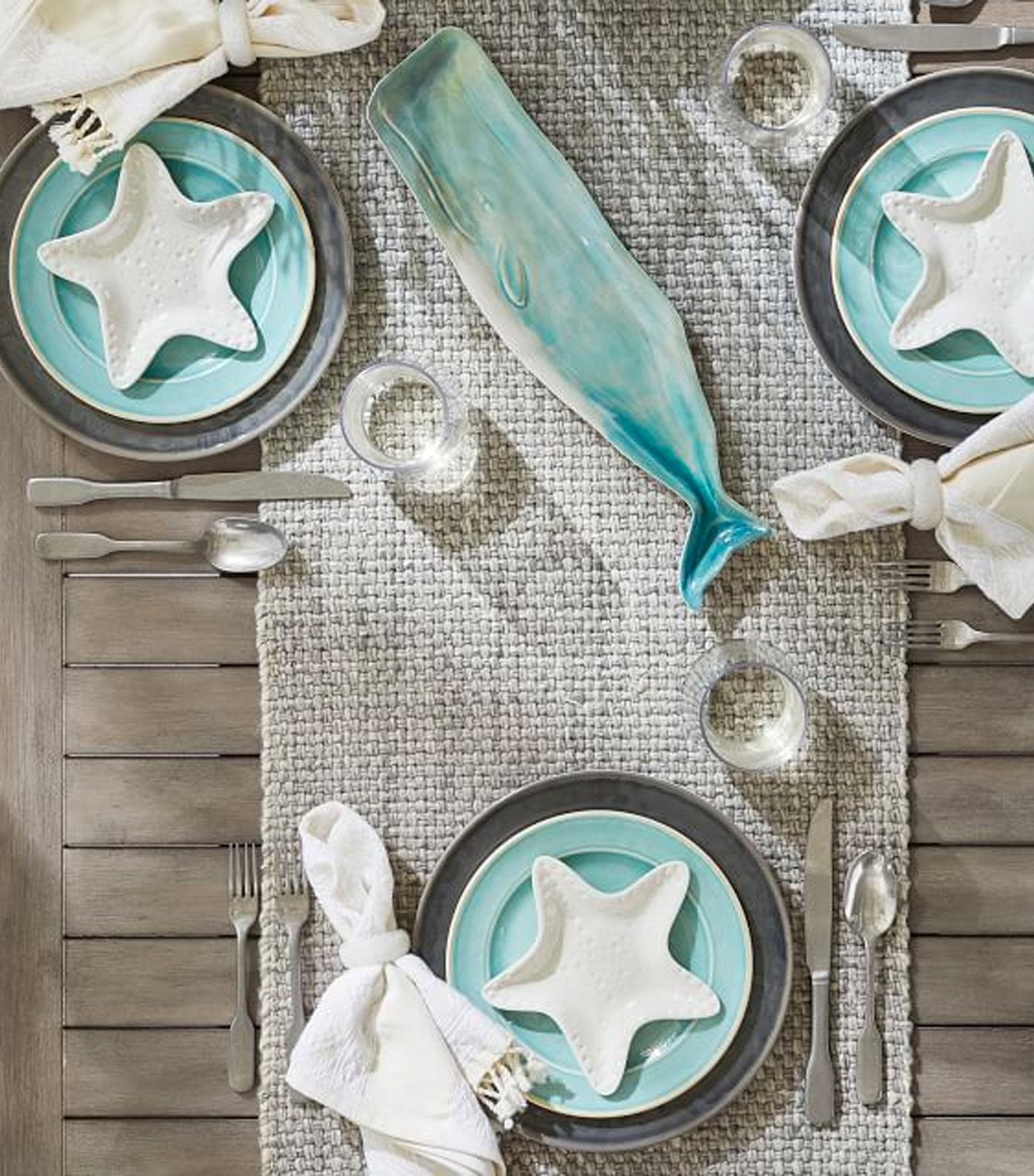 Pottery Barn Starfish Melamine Appetizer Plate - Set of 4