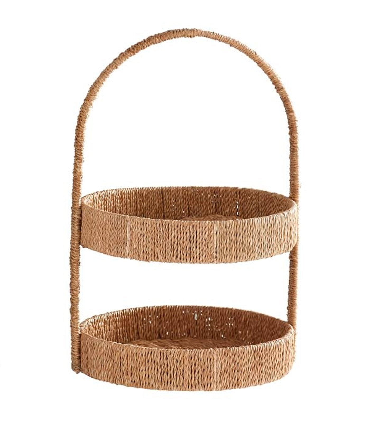 Pottery Barn Seagrass Tiered Stand