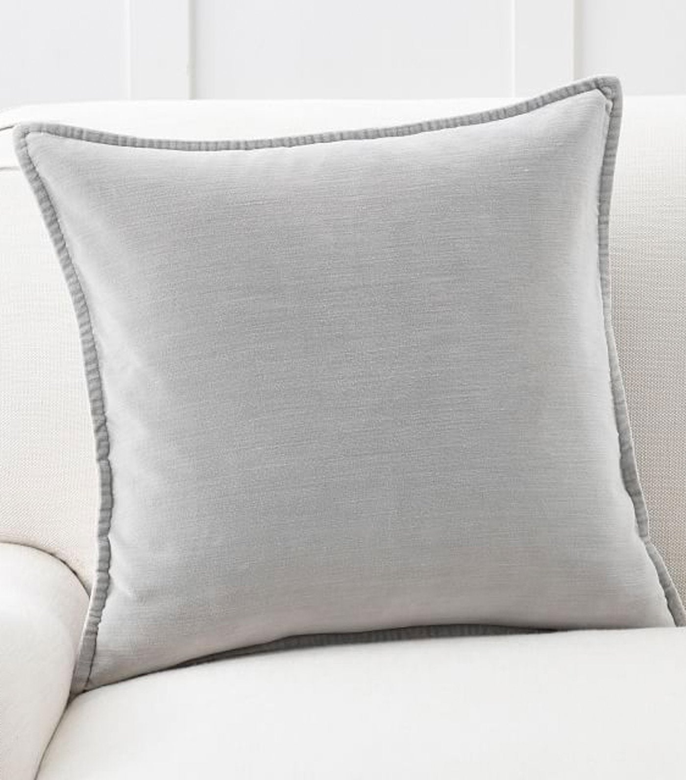 Pottery Barn Washed Velvet Pillow Cover - Alloy Gray