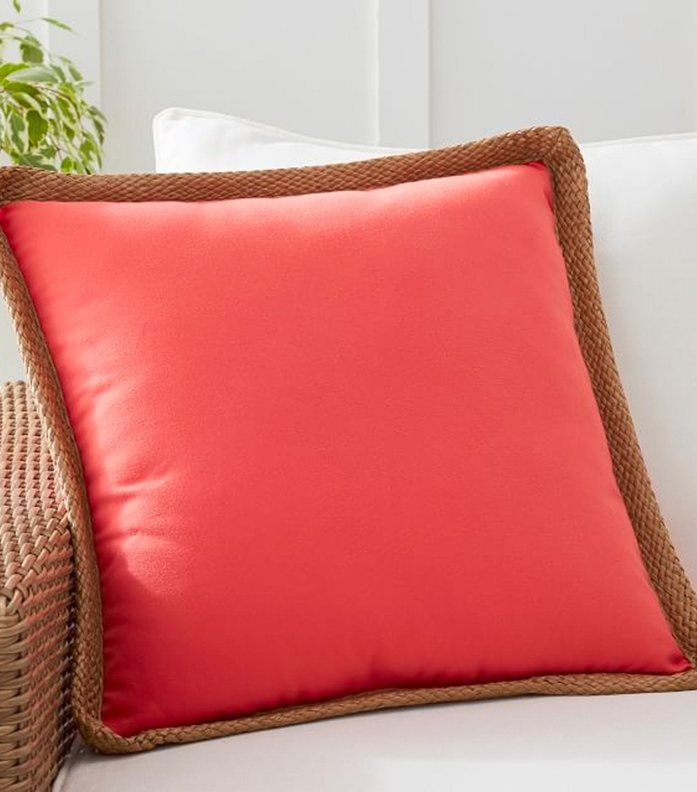 Pottery Barn Synthetic Jute Trim Pillow