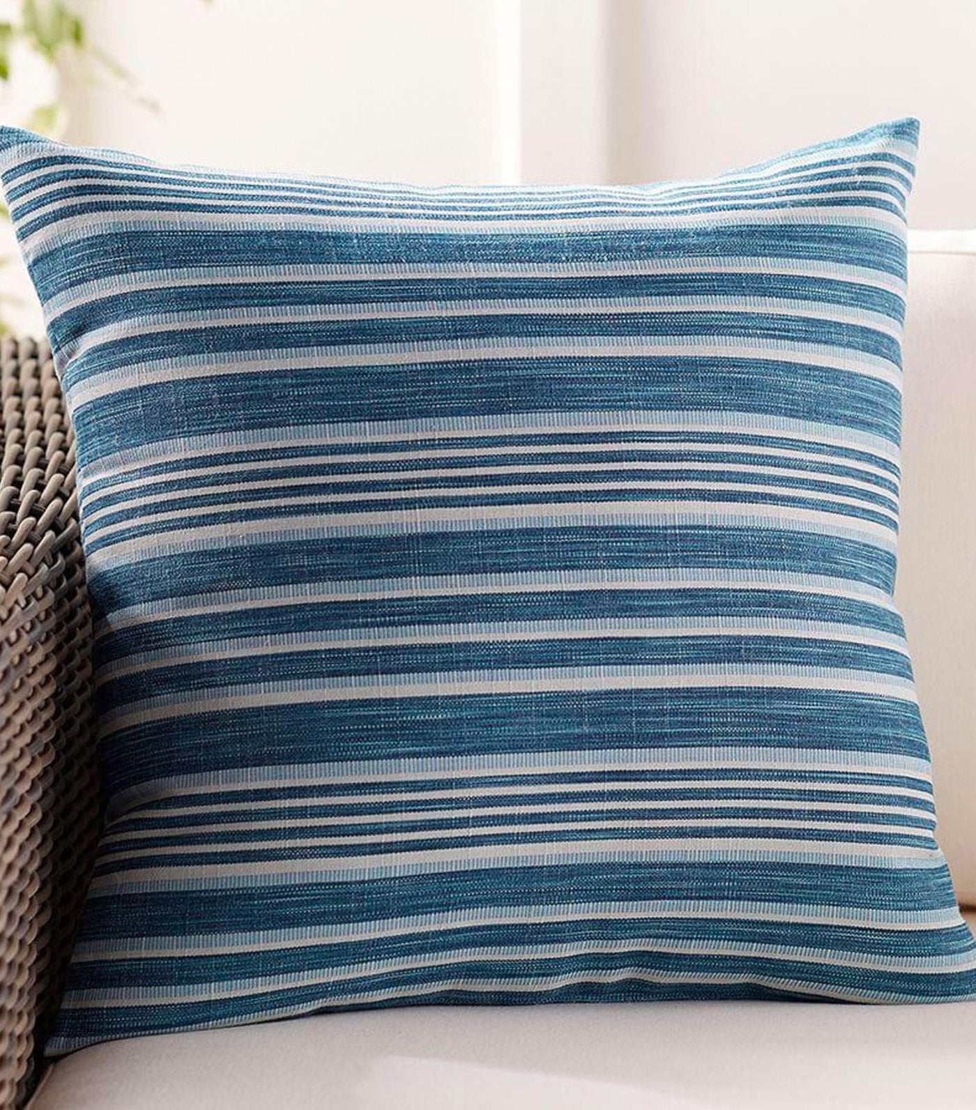 Pottery Barn Melilla Striped Indoor/Outdoor Pillow - Blue Multi