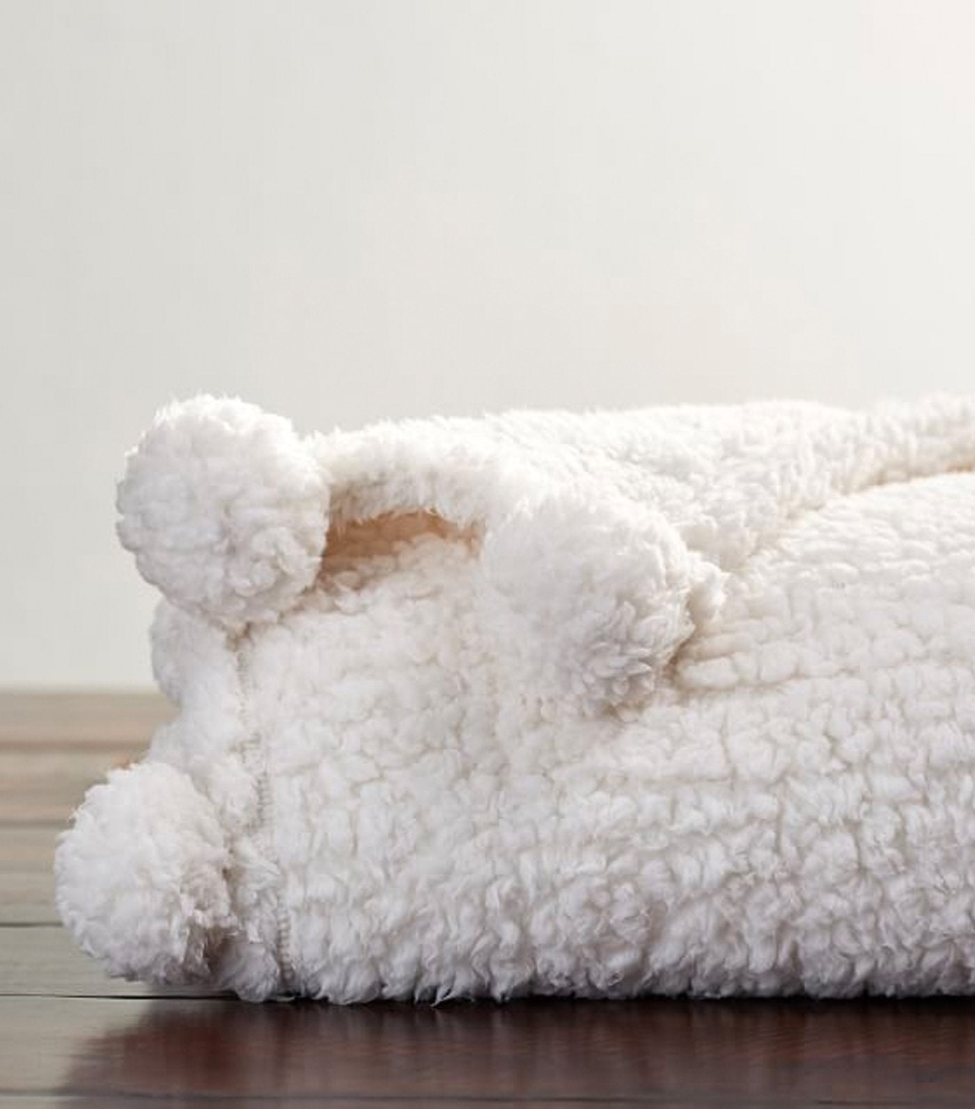 Pottery Barn Cozy Pom-Pom Sherpa Throw