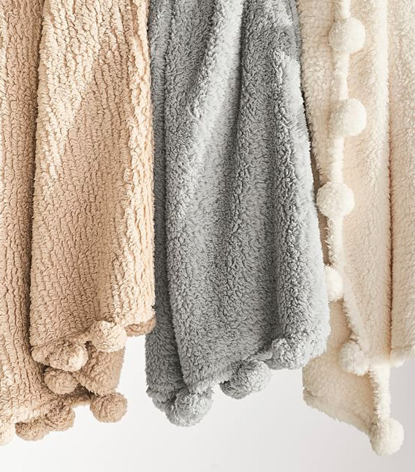 Pottery Barn Cozy Pom-Pom Sherpa Throw