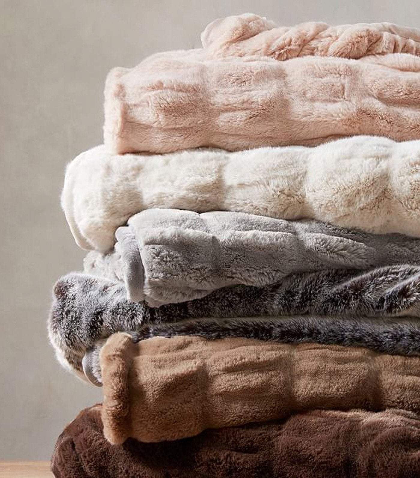 Pottery Barn Faux Fur Ruched Throw