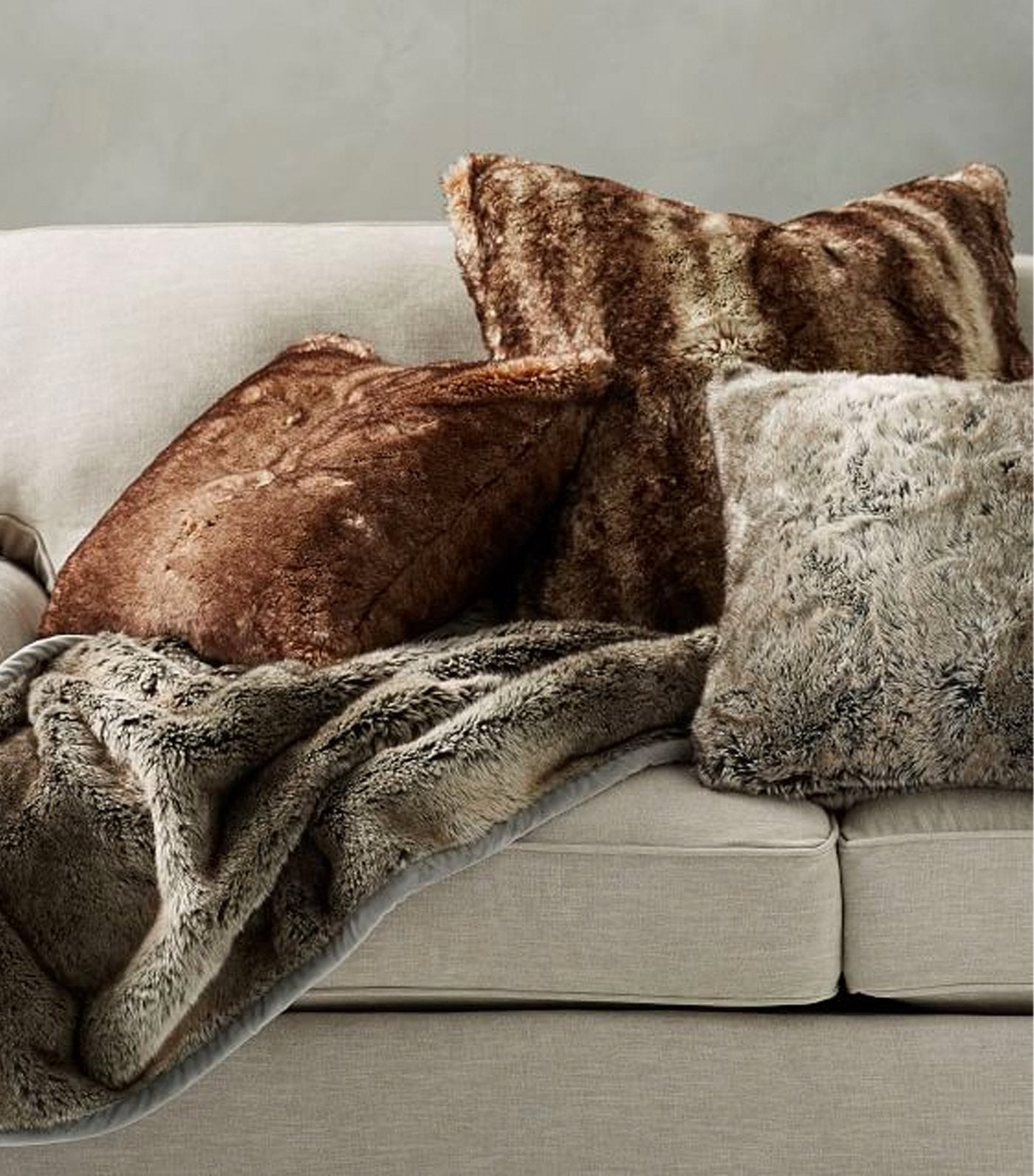 Faux Fur Ombre Pillow Cover