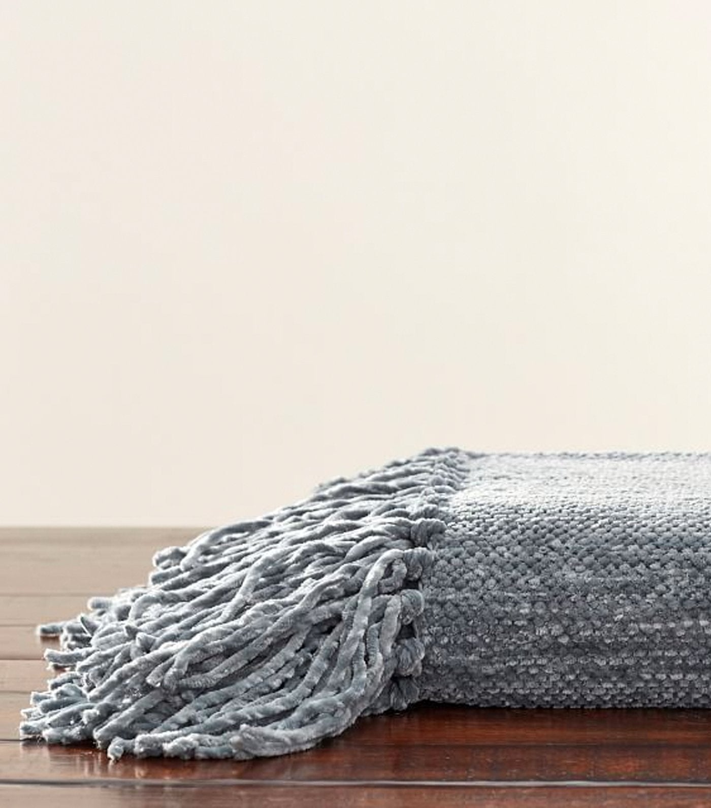 Pottery Barn Chenille Hand-Knotted Fringe Throw
