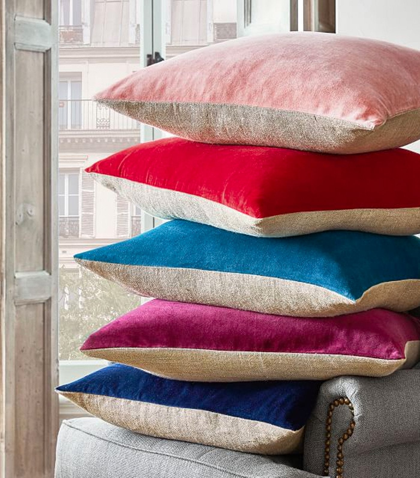 Pottery Barn Velvet Linen Pillow Cover