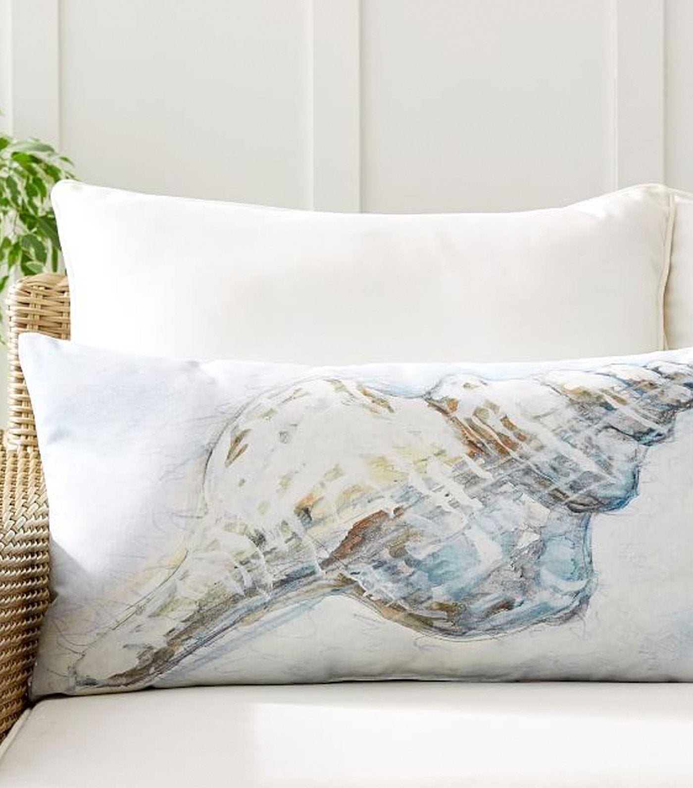 Pottery Barn Pacific Shell Printed Indoor/Outdoor Lumbar Pillow