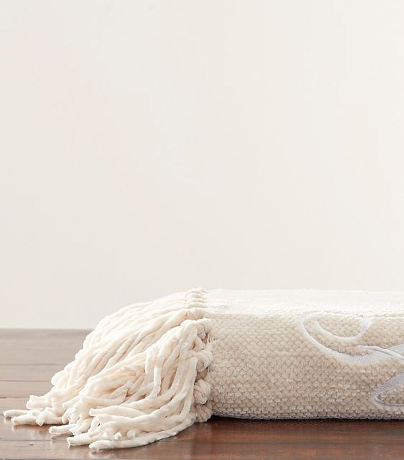Pottery Barn Chenille Hand-Knotted Fringe Throw