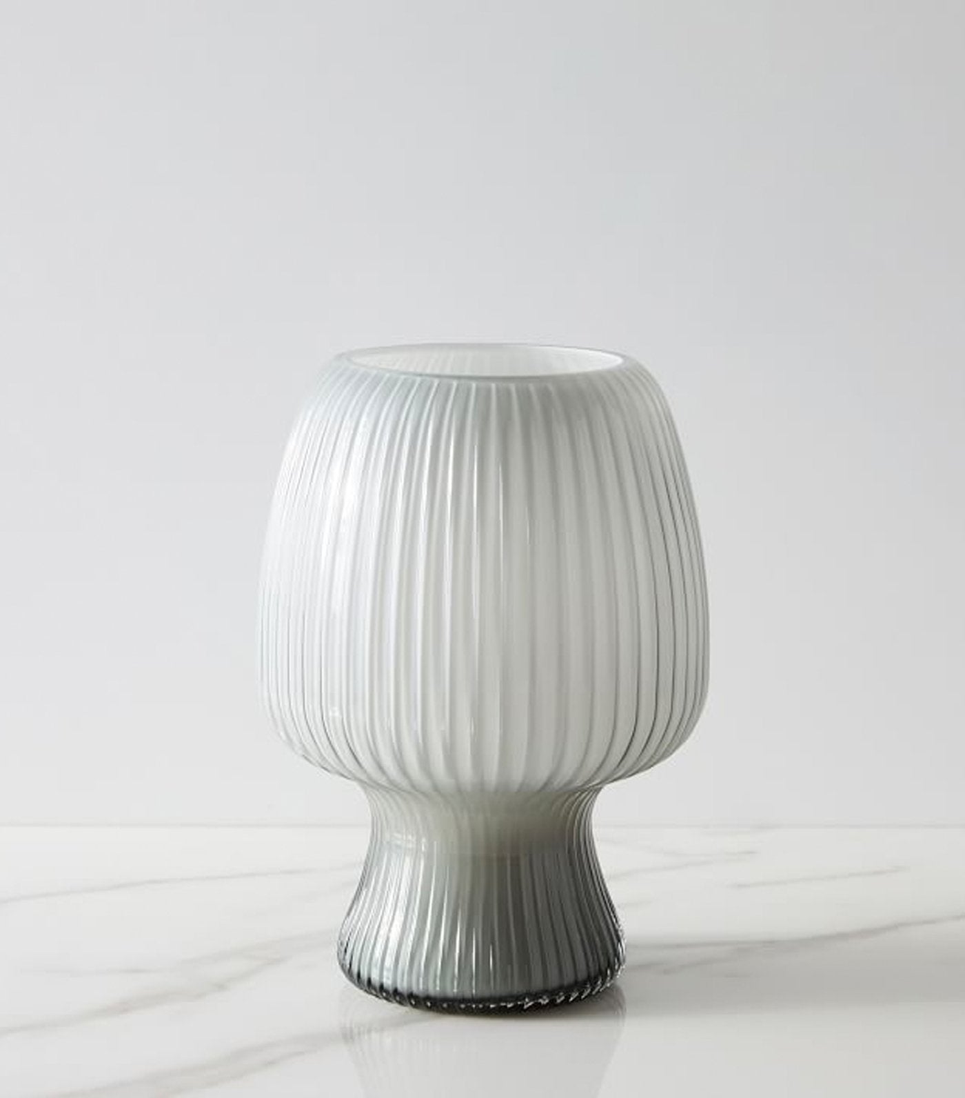 west elm Caned Glass Hurricane Vase