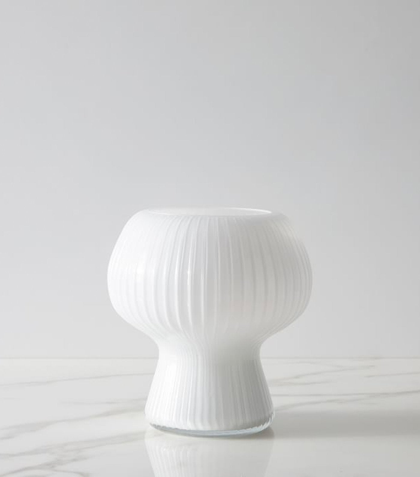 west elm Caned Glass Hurricane Vase