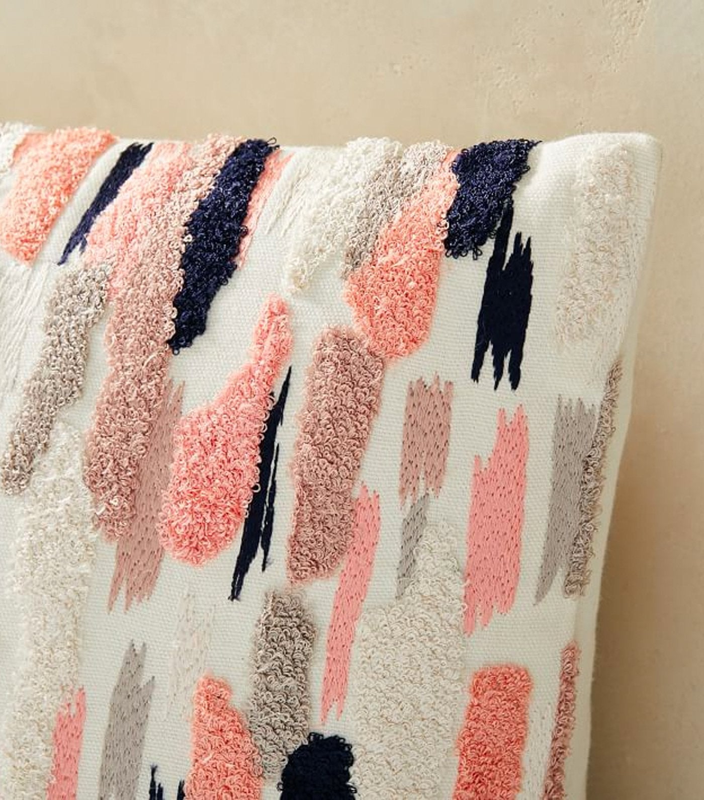 west elm Embroidered Overall Brushstrokes Pillow Cover