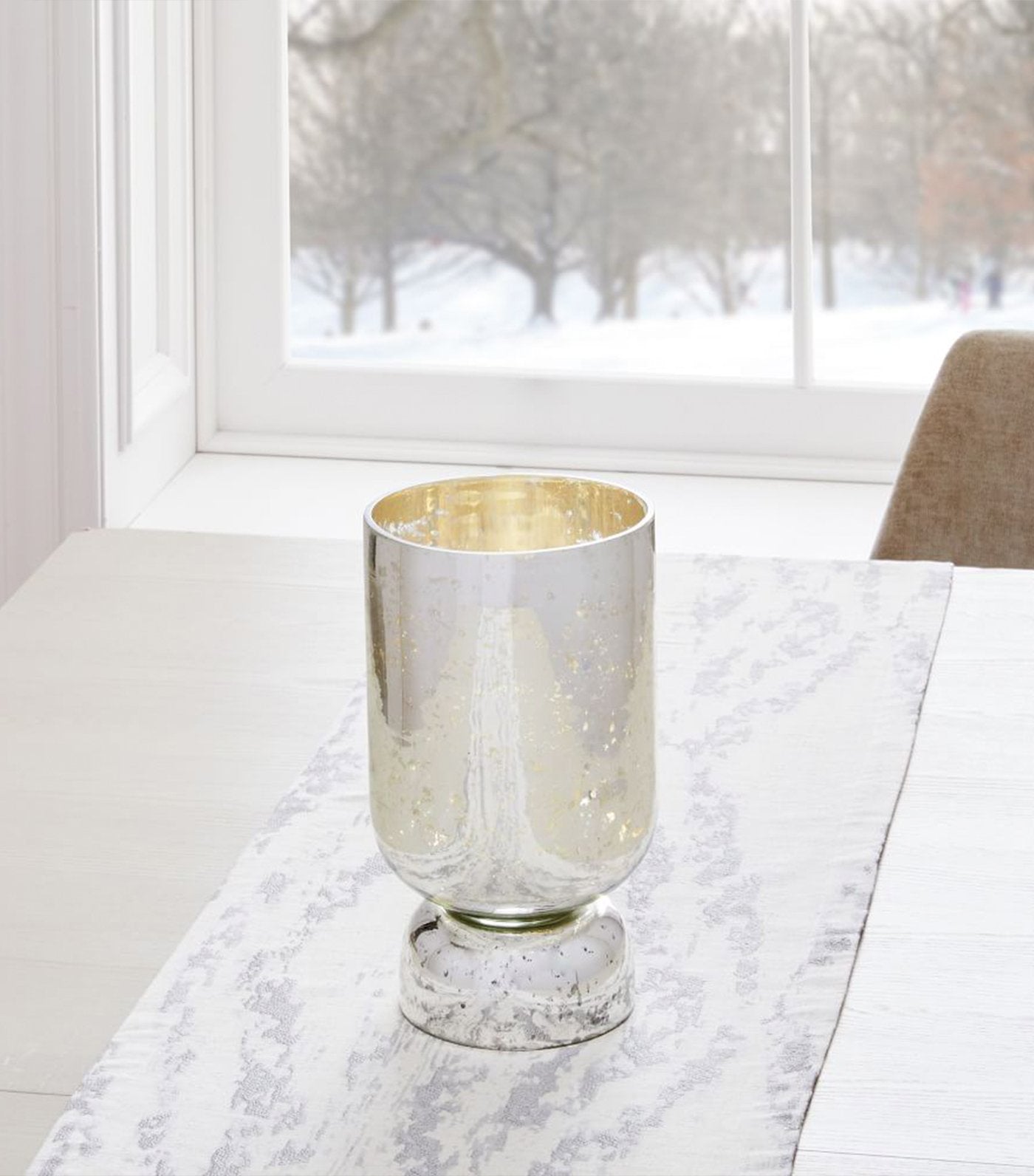 west elm Mercury Glass Hurricanes - Silver