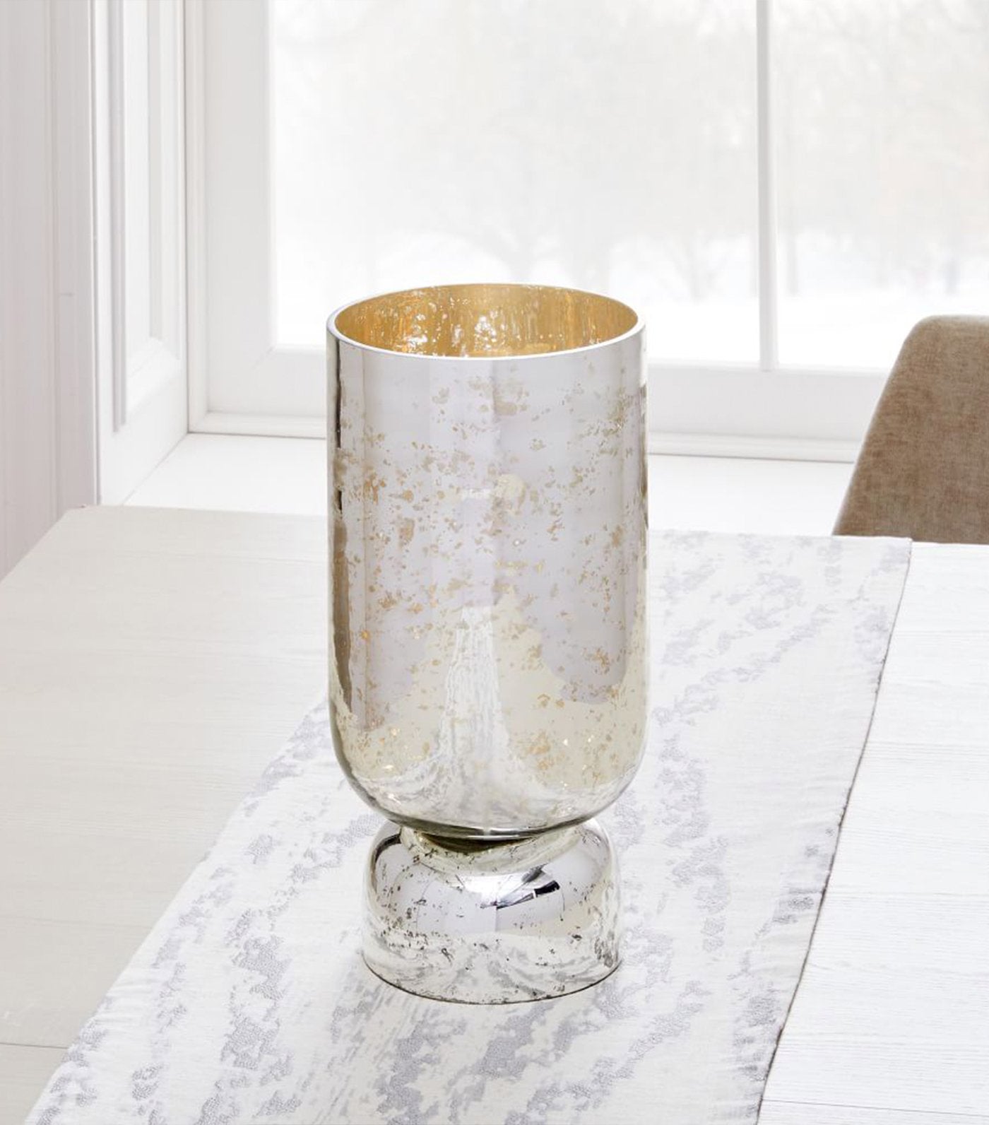 west elm Mercury Glass Hurricanes - Silver
